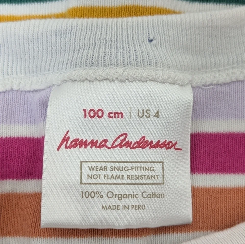 Hanna Andersson Rainbow Long PJ Pajama Set 100 4